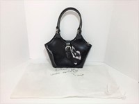 Beijo Luxe Black Plastic Vinyl Handbag