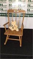 Child’s Rocking Chair and Mohair Bear