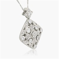 14K WHITE GOLD 1.50CT DIAMOND PENDANT