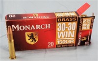 20 Rounds Monarch 30-30 150gr. FSP Ammunition