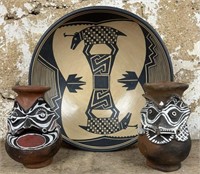 Mask Pots and Bowl