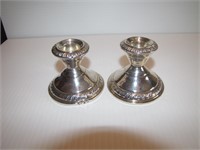 Vtg Weighted Sterling Silver Candle Holders(dents)