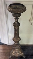 Ornate Brass Pedestal Plant Stand