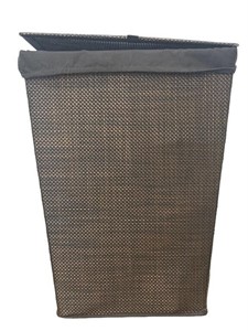 Bronze-colored Woven Hamper with Cloth Liner