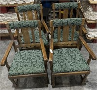 4 Victorian Style Wooden Captain Chairs.