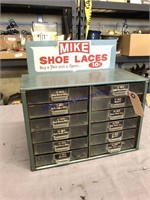MIKE SHOE LACES SALES CABINET, 6 X 12.5 X 9" TALL