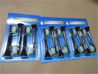 Replacement brush heads for power toothbrushes