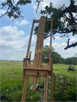 Large wooden painting easel