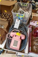 (2) Flats - Vintage Pink Telephone; Cable