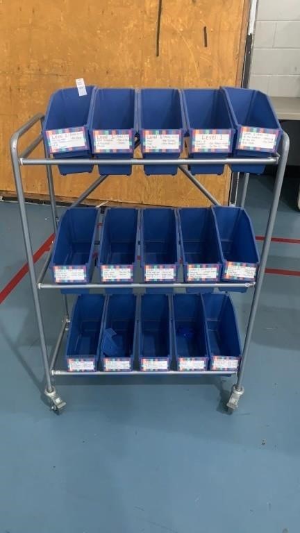 Plastic organizers with metal racks and wheels
