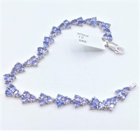 Sterling Tanzanite and White Sapphire Bracelet