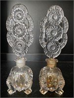 Pair of vintage glass perfume bottles