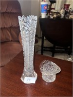 CUT GLASS VASE