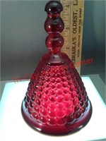 Viking red glass hobnail bell - 4 1/2" tall