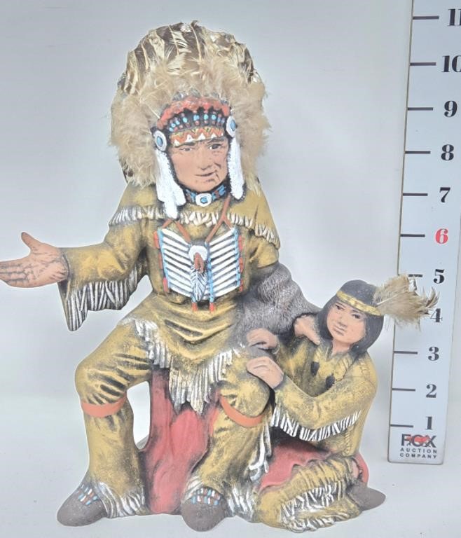 Native American Chief & Son Figurine
