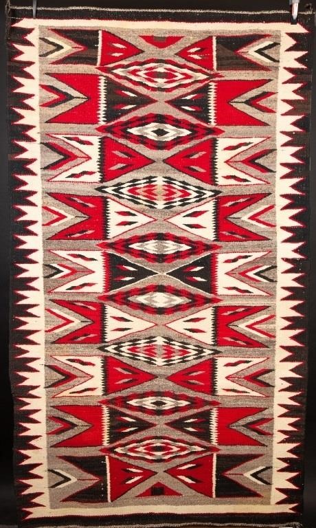 1940's Teec Nos Pos Navajo Rug 69" x 36"