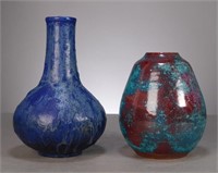 2 Mid Century Pottery Vases, Herend