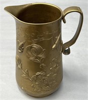 Japanese Kyoto  Artist Signed Brass Pitcher