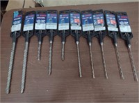 10 BOSCH Assorted Masonry Drill Bits.SDS Plus.