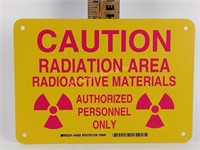 Radiation Area metal sign