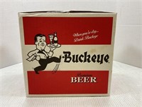 BUCKEYE PREMIUM BEER CARDBOARD BOX W/ 10 GLASS