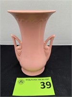 Abingdon Pottery Double Handle Pink Vase