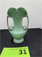 Abingdon Pottery Double Handle Green Vase