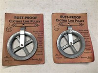 RUST PROOF CLOTHES LINE PULLEY -2-  ON CARDS STILL