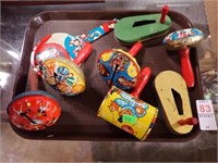 8 VINTAGE CHILDREN'S RATTLE TOYS