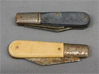 2 Barlow 2 blade pocket knives, 1 for parts, USA
