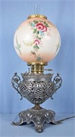 Bradley and Hubbard Pierced Decorated Lamp