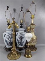 Five Vintage Lamps