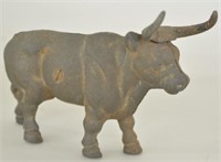 Cast Iron Long Horn Steer Bull Bank