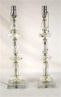 Pr Cut Crystal Glass Lamps