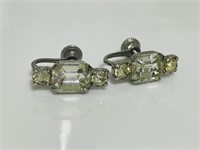 ArtDeco vintage jewelry screw back earrings