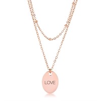 Rose Gold Plated Love Double Chain Necklace