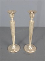 Pair Of Tall Sterling Weighted Candlesticks