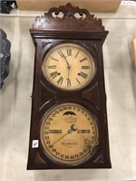 Antique day and date wall clock