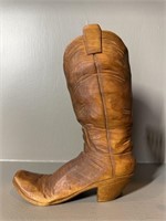 Wooden Cowboy Boot Sculpture