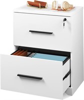 DEVAISE 2-Drawer Wood Lateral File Cabinet  White