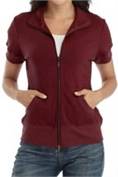 NEW MISS MOLY Women's Short Sleeve Zip up Jacket