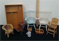 Mini wooden chairs, wooden High chair, mini