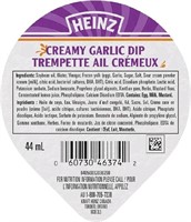 Heinz Creamy Garlic dipping sauce, 44ml (100 Dip C