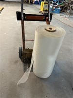 24" wide plastic roll unknown length and cart