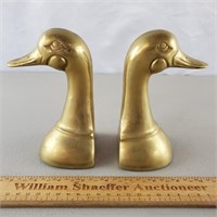 Duck Hear Brass Bookends 5 & 3/4" H