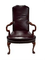 Burgundy Leather Arm Chair By Classic
