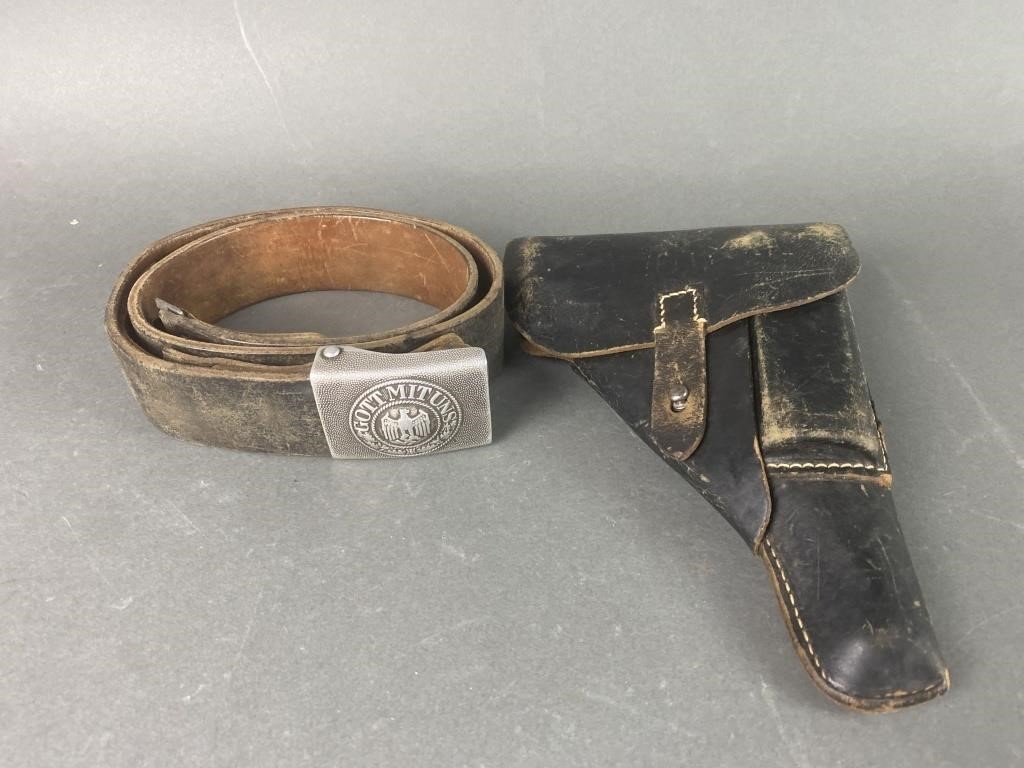 WWII German Soft Shell Holster & Pistol Belt