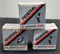 75 rnds Federal 12ga 3" Mag Steel Shotshells