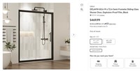 SE6026 Semi-Frameles Shower DoorBlack60 x 72