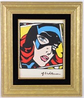 R. LICHENSTEIN ORIGINAL ACRYLIC CATWOMAN AFTER